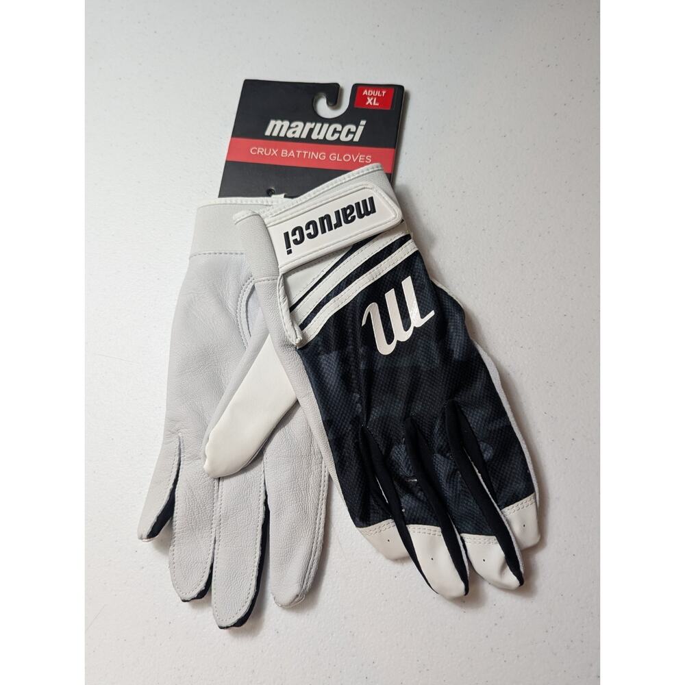 Marucci Crux Batting Gloves Black Camo - Adult Men's Size XL - Leather Palm New